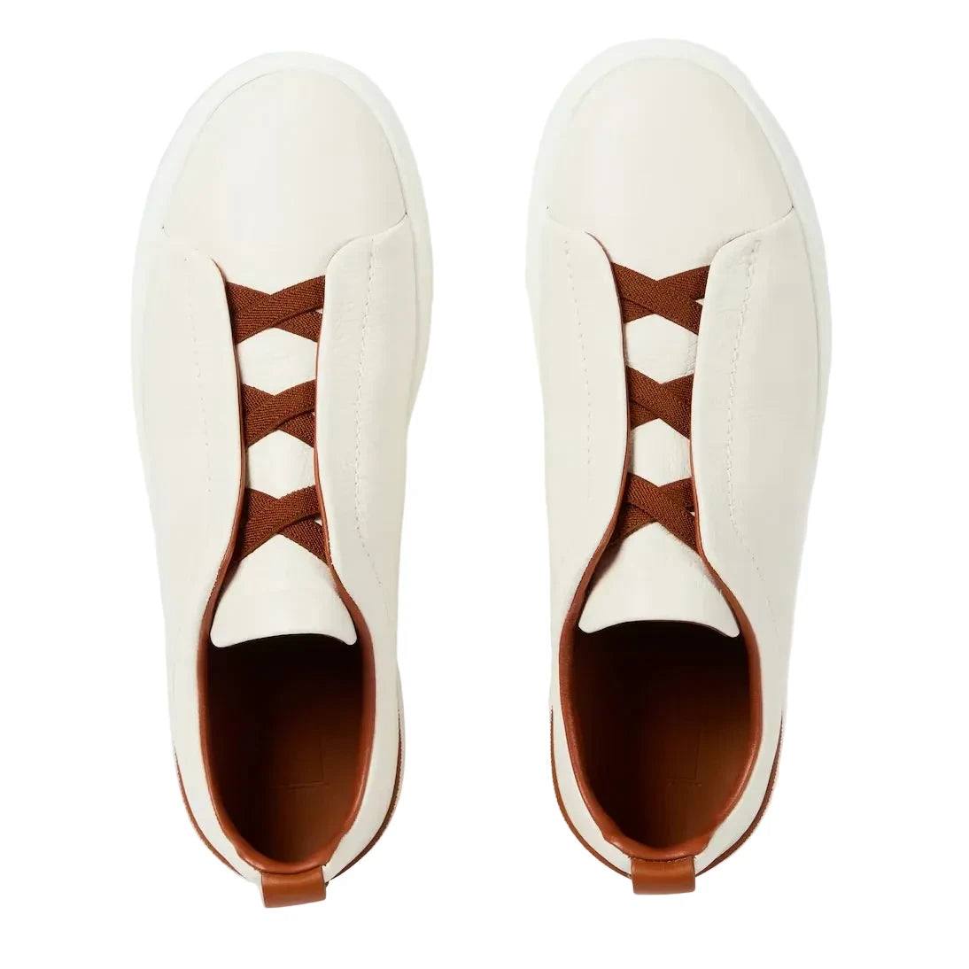 ZEGNA Deerskin Triple Stitch
Off White/Brown