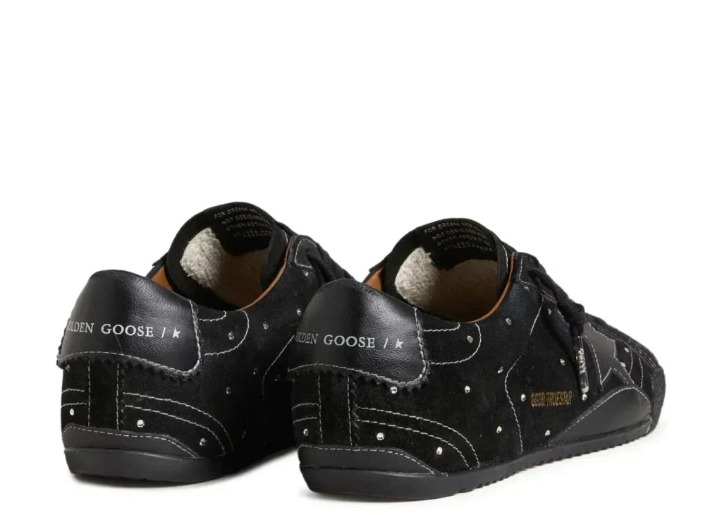 Golden Goose True-Star Black Suede Swarovski Crystal Black Star Heel (W)