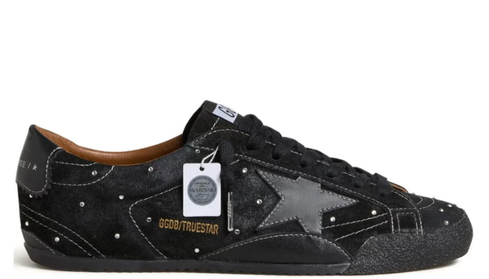 Golden Goose True-Star Black Suede Swarovski Crystal Black Star Heel (W)
